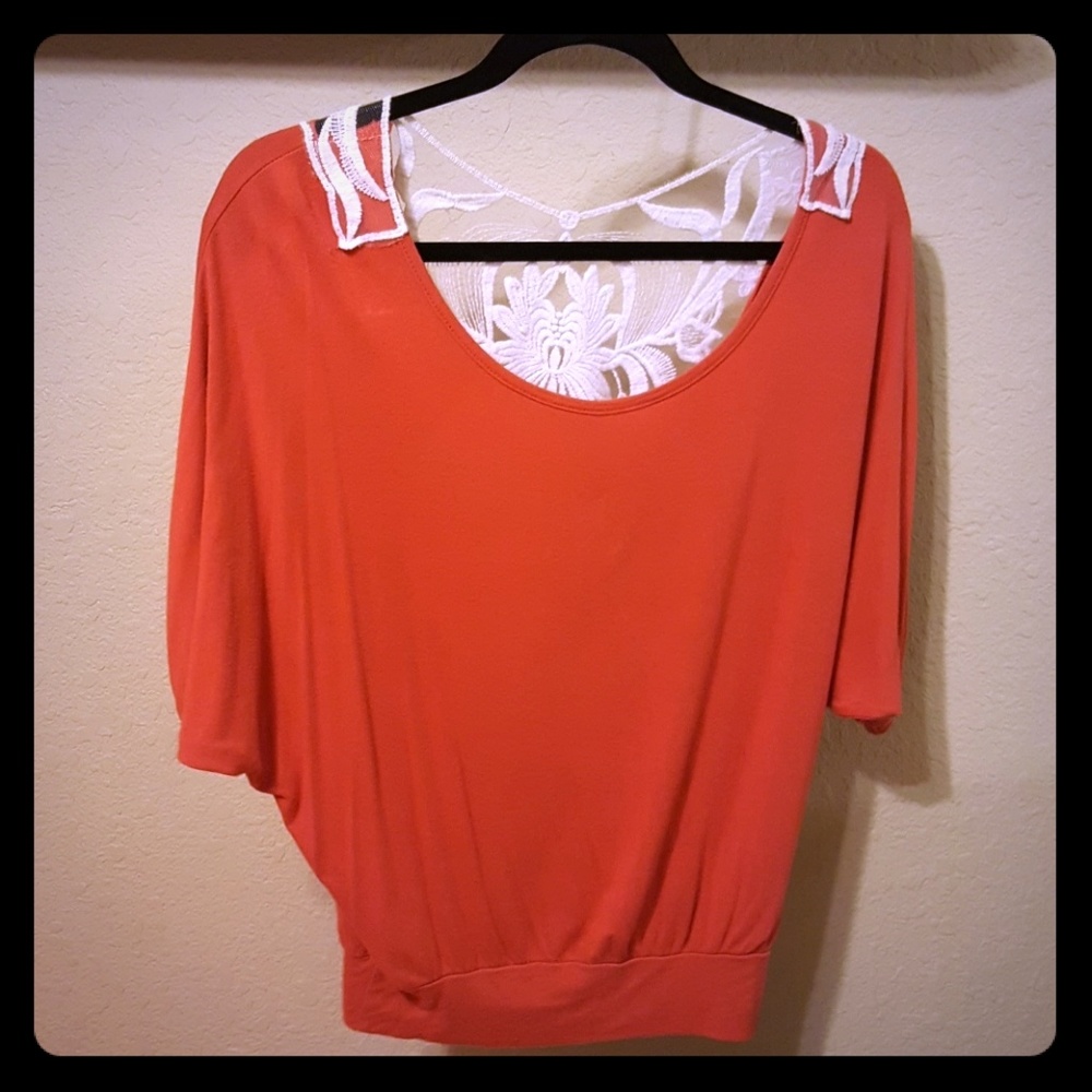 Coral & Lace Blouse